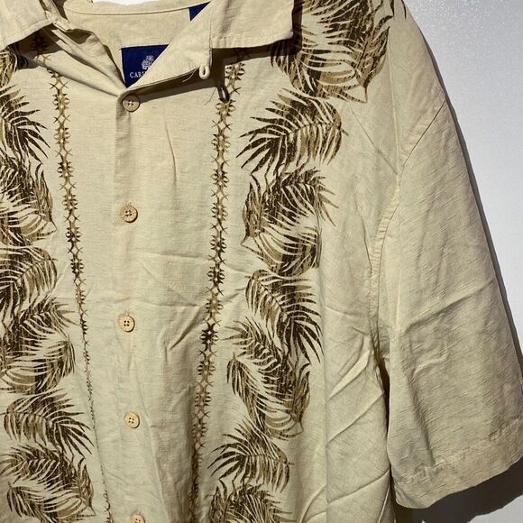 Caribbean Joe Men's Tan Island Supply Co Button Up Hawaiian Shirt Size XL - Picture 4 of 9